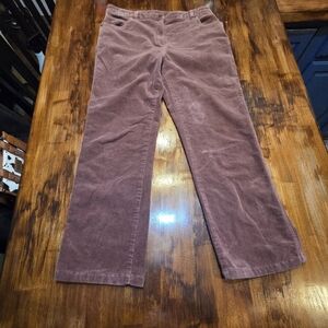 Woolrich Pinwale Corduroy Pants Womens 8 Straight Leg Stretch Mauve Brown